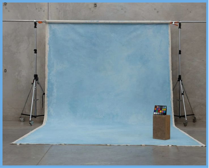 Exposed blue studio backdrop reference